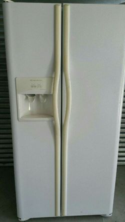 White side by side refrigerator