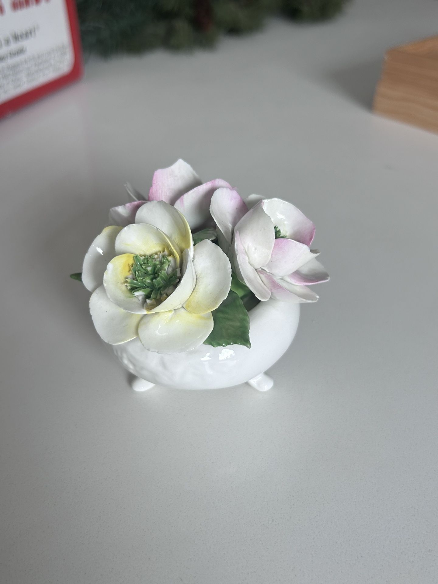 Bone China Lt. Pink/Yellow Floral Bouquet-Staffordshire, England