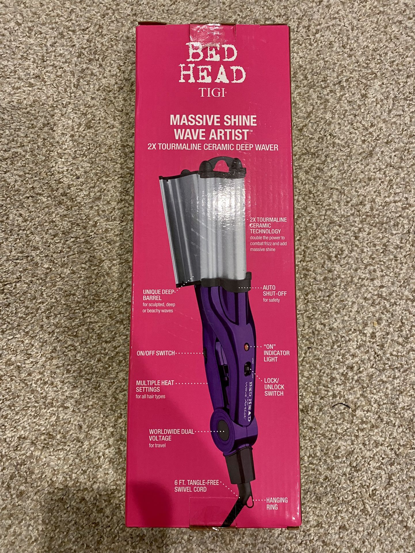 Bed Head Wave Artist Ceramic Deep Hair Waver for Beachy Waves, Purple