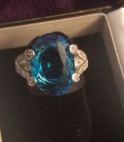 SEA BLUE 6CTW CZ Engagement/Wedding