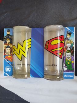 Superman/Superwoman Glass Set