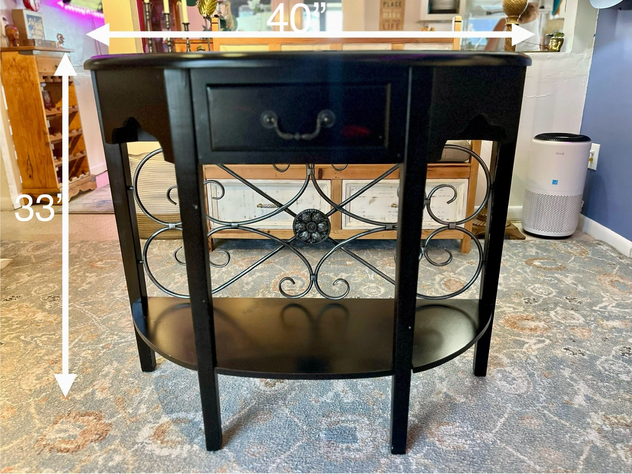 Black Wood composite Side Table