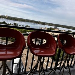 3 Coral Retro Barstools 