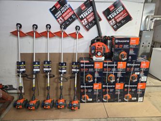Husqvarna gas power Equipment 
150BT Backpack $349
440 chainsaw (18) $349
122L weedwaker $179