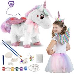 Unicorns gifts for girls unicorn toys for 3 year old girls and up multifunction remote control unicorn costumes for girls DIY painting kit crafts for 