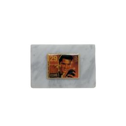 Elvis Presley 29 Cent Stamp Fine Marble Base Paperweight - Collectible Vintage