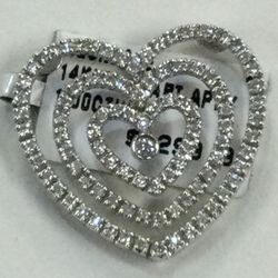 14KWG 1.00CTW Heart Pendant 