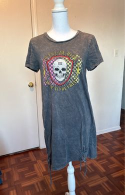 Hot Topic women’s gray skull graphic edgy mini dress size large
