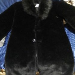 Black Fur Coat Size XL