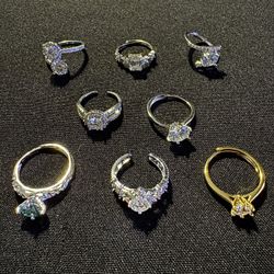 Moissanite with alloy 18 Karat White Gold Or Yellow, Gold Plated Rings