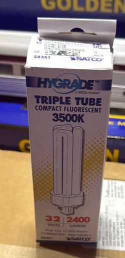 14x lot hydrade triple tube compact fluorescent light  3500K Satco 32 watts 2400 lumens s8351