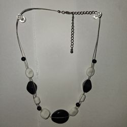 Vintage Inspired Black and White Necklace