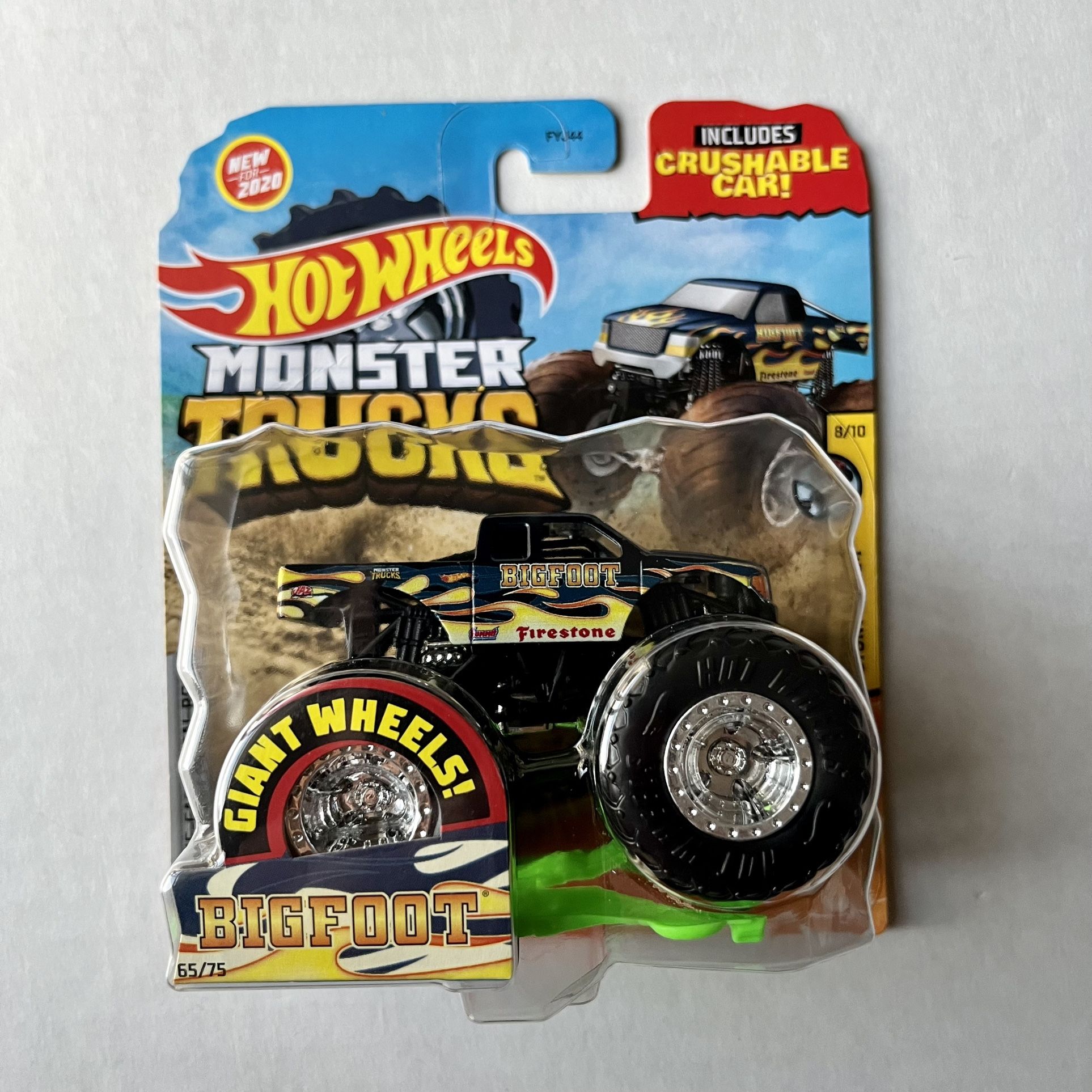 Hot Wheels Monster Trucks BIGFOOT 1:64 Scale 2020 Release 65/75 Stunt Storm 8/10 Metal