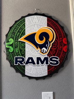LA Rams Bottle Cap Wall Sign