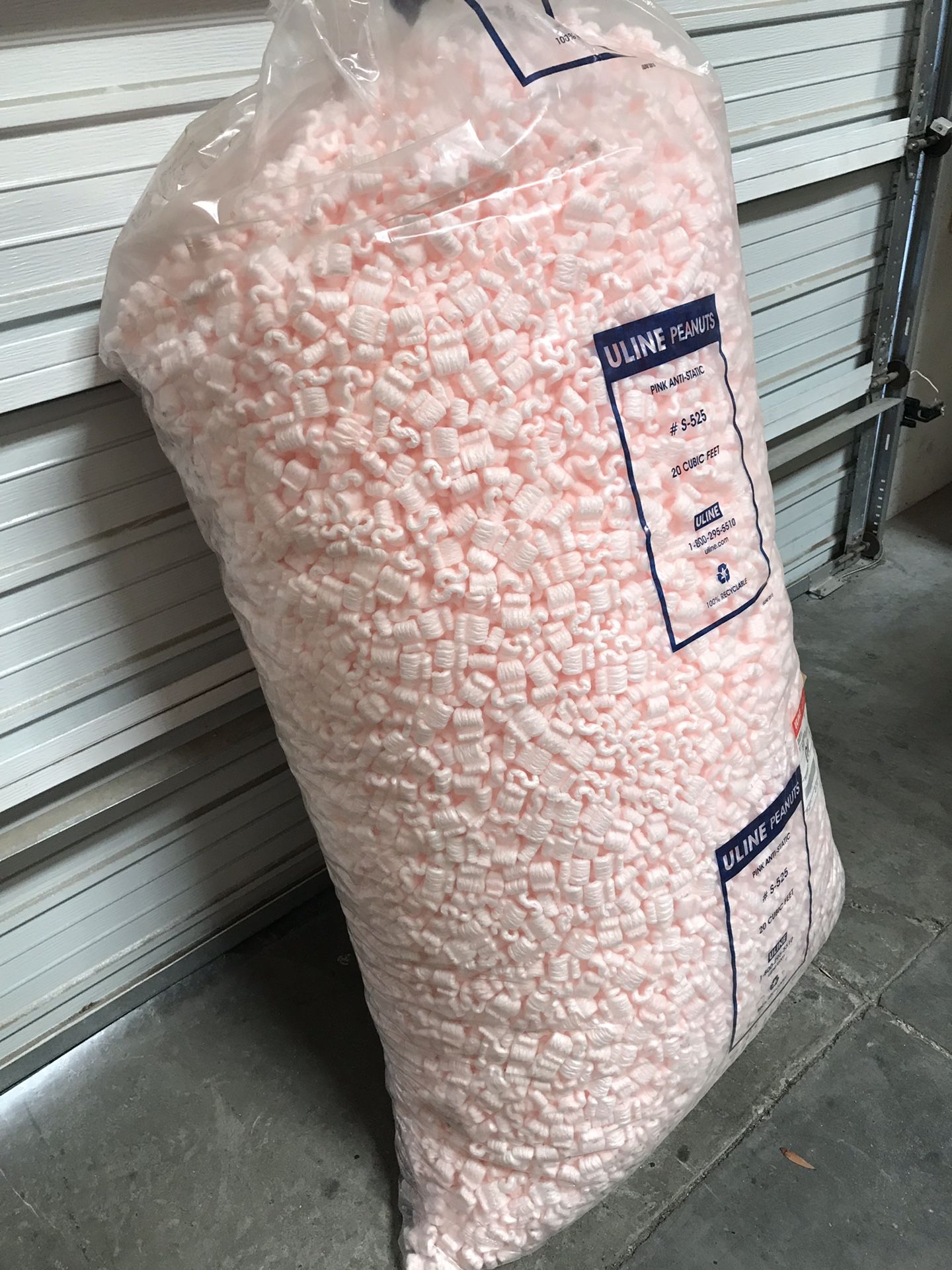 1 packing peanut dispenser (20 cubic feet) 3 bags packing peanuts (20 cubic feet)