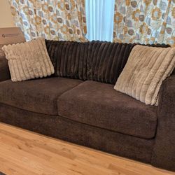 Brown Nori Two-seater Sofa With Ottoman 