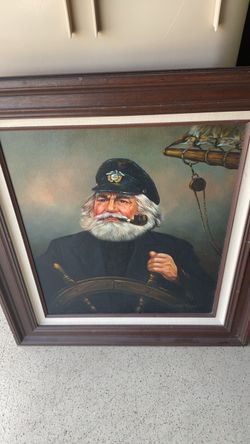 Oil painting sea captain