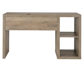 Wood Desk with Side Shelves