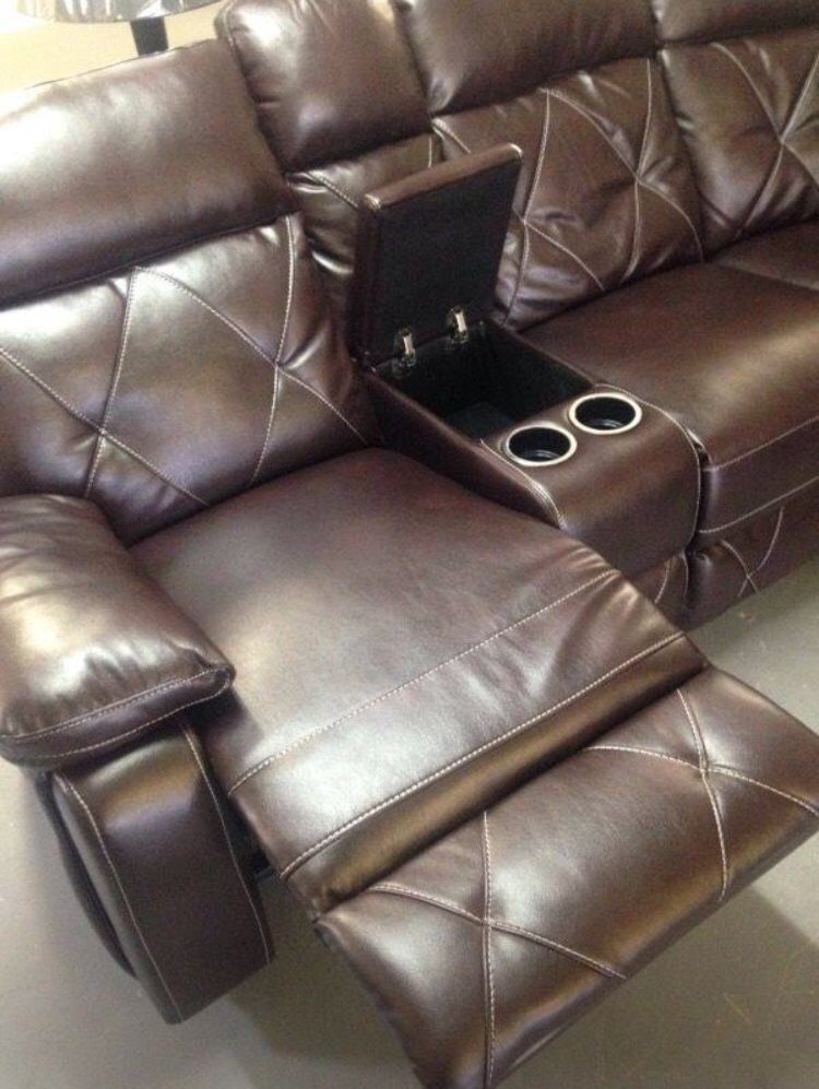 Super Sale !! Brown Living Room Recliner Sectional