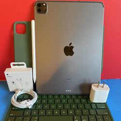  128GB Apple IPad Pro 11” 3rd Generation (2021 model / M1 chip ) WiFi + Cellular (5G / Unlocked) with pen, keyboard & Accessories (256gb $679) 