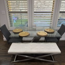 Modern Kitchen Table + Bench + Chairs