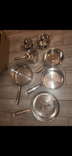 Stainless Steel Cookware Set with Lids 7 piece Beka GERMANY and tfall
