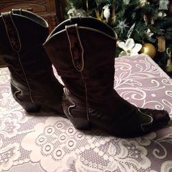 Satin And Sequin Cowboy Boots