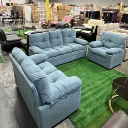 Living Room 3pcs Sofa Set / Juego de sofás de 3 piezas para sala de estar