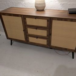Brown Rattan Sideboard