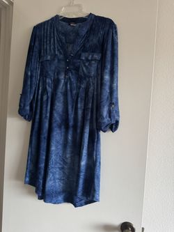 Cocomo Deep Blue Long Sleeve Dress.Size PXL