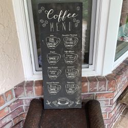 32”X12” Coffee Menu Art