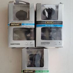 Lot Of 3 Matte Black Interior Door Locks 