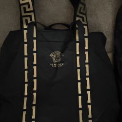 Black and Gold Versace Tote Bag