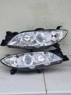 04-09 Mazda 3 Projector Headlights Luces Calaveras Micas Faros Focos Faroles 