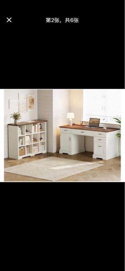 Bookcase (Walnut + White) /Brand New 12-Cube Storage Shelf