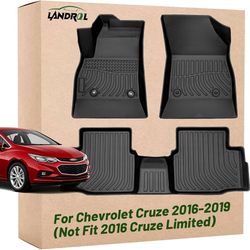 Landrol Replacement Car Floor Mats for Chevrolet Cruze 2016-2019 (Not Compatible with Cruze Limited 2016) Heavy Duty TPE Lining, Custom Fit, Protectio