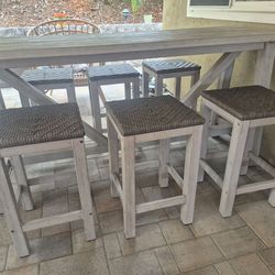 Patio table and stools.. excellent condition