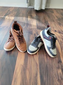 2 pair boys shoes