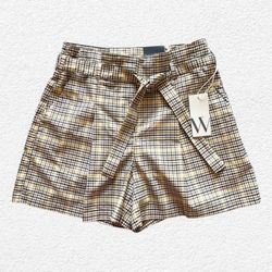 Worthington High Waist Tan And Black Shorts NWT