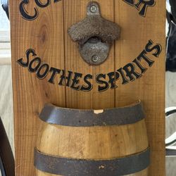 Vintage-Style Bottle Opener with Barrel Catcher for Home Bar