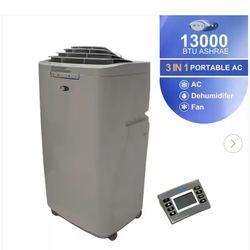6,400 (DOE) BTU Portable Air Conditioner Cools 420 sq. ft., Dehumidifier, Remote and Carbon Filter in Gray