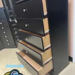 Five Drawer Dresser With Rails Compressed Chest 