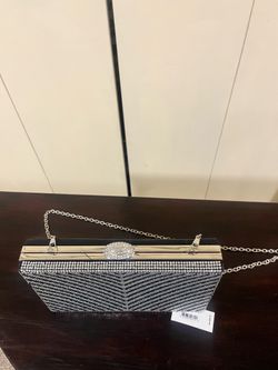 Black rhinestones chevron evening clutch details in the photos pickup Gaithersburg md20877