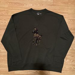 Polo Ralph Lauren Crewneck Sweatshirt Men's 2XB Green Big Pony Camo Chenille.