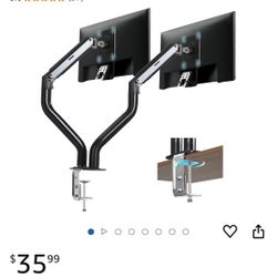 New! Lyngins Dual Monitor Stand, 17-32 inch Monitor Mounts for 2 Computer Screens, VESA Mount with 75/100 mm, Each Arm Supports Up to 20.94 lbs, Doubl