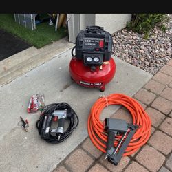 Air Compressor With 2 Nail Guns