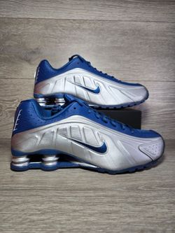 Nike Shox R4 Court Blue / White / Metallic Silver IQ9391-476 Mens Size 10.5 NEW