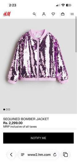 H&M Sequined Bomber Jacket