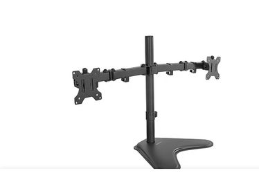 Mount-It! Adjustable Dual Monitor Arms, Up To 32 Monitors, Black