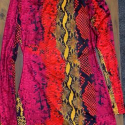 Reversible long-sleeve mini dress